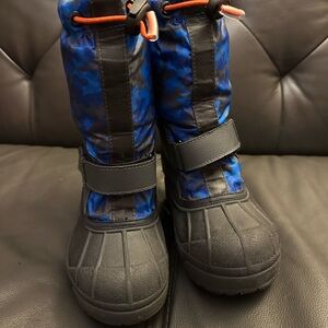 Columbia Kids' Black and Blue Snow Boots